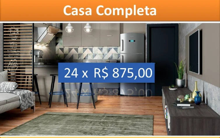 Mobilie 4 ambientes da sua casa por 24 x de R$ 875,00, saiba mais!